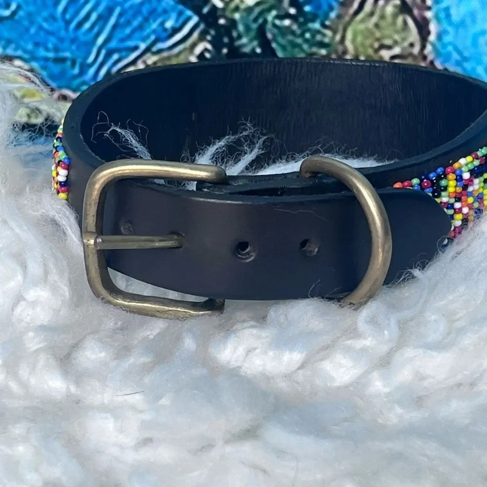 Hand Beaded dog collar The Kenyan Collection